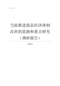 当前推进我县经济体制改革的思路和重点研究调研报告经济体制有哪些