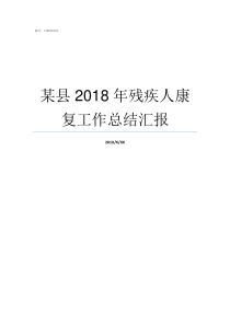 某县2018年残疾人康复工作总结汇报2018年残疾人政策