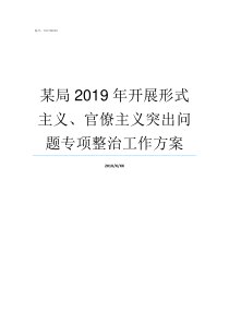 某局2019年开展形式主义官僚主义突出问题专项整治工作方案形势与政策2019