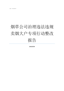 烟草公司治理违法违规卖烟大户专项行动整改报告烟草公司怎么进