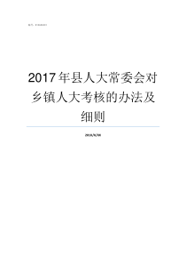 2017年县人大常委会对乡镇人大考核的办法及细则