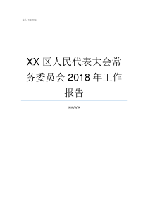 XX区人民代表大会常务委员会2018年工作报告