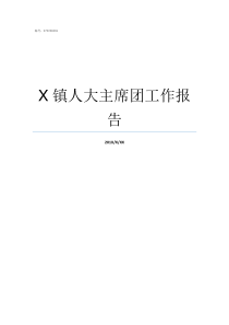 X镇人大主席团工作报告镇人大主席团会议