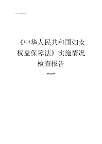 中华人民共和国妇女权益保障法实施情况检查报告中华人民共和国妇女在政治的经济的