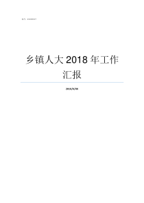 乡镇人大2018年工作汇报乡镇人大工作报告2018