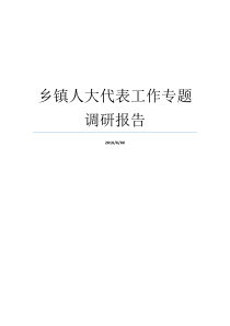 乡镇人大代表工作专题调研报告人大代表调研报告范文