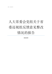 人大常委会党组关于省委巡视组反馈意见整改情况的报告