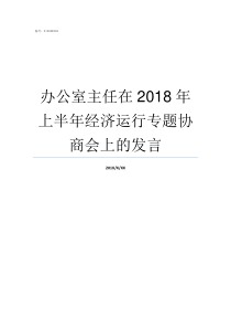 办公室主任在2018年上半年经济运行专题协商会上的发言2018年办公室主任个人总结