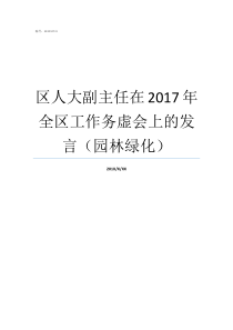 区人大副主任在2017年全区工作务虚会上的发言园林绿化2017主管什么时候考副主任