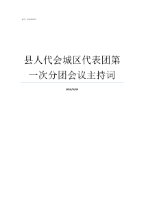 县人代会城区代表团第一次分团会议主持词