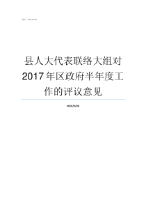 县人大代表联络大组对2017年区政府半年度工作的评议意见