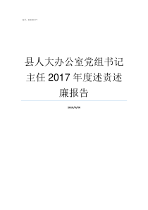 县人大办公室党组书记主任2017年度述责述廉报告县人大办公室