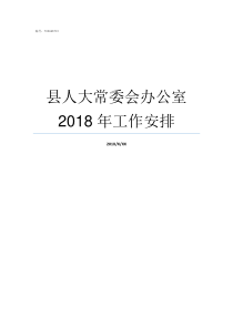 县人大常委会办公室2018年工作安排