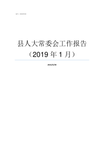 县人大常委会工作报告2019年1月