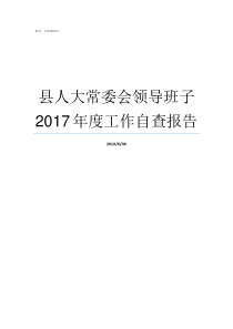 县人大常委会领导班子2017年度工作自查报告