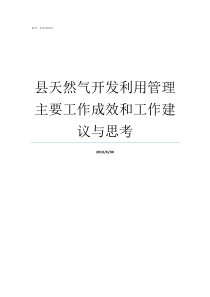 县天然气开发利用管理主要工作成效和工作建议与思考贵州还有多少个县没用天然气