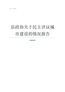 县政协关于民主评议城市建设的情况报告县政协