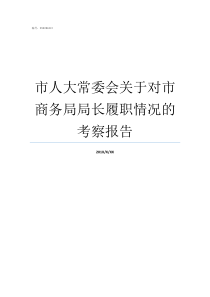 市人大常委会关于对市商务局局长履职情况的考察报告