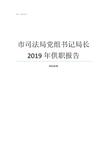 市司法局党组书记局长2019年供职报告司法局党组书记和局长那个大