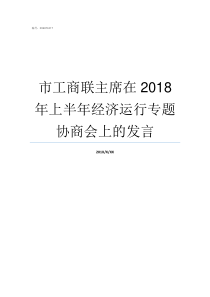 市工商联主席在2018年上半年经济运行专题协商会上的发言