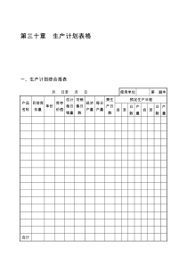 生产计划表格