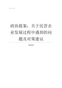 政协提案关于民营企业发展过程中遇到的问题及对策建议民营企业范围