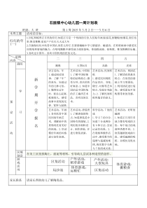 幼儿园大班第二学期一周计划表