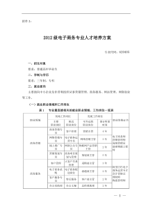 高职高专电子商务专业人才培养方案2012