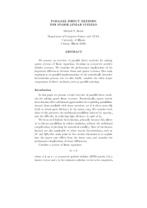 Parallel direct methods for sparse linear systems,