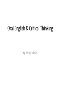 Oral English--3英语口语课件