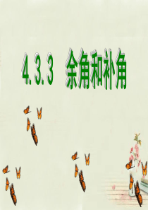 广西中峰乡育才中学七年级数学上册 第四章 4.3.3余角和补角课件 (新版)新人教版