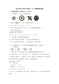 2016-2017学八年级(下)期末数学试卷含答案