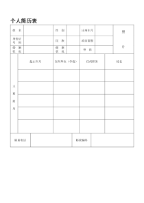 个人标准简历表格