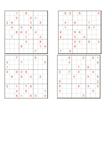 九宫格数独题目