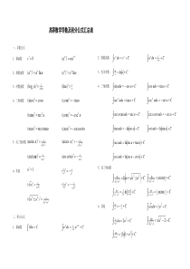 最全高等数学导数和积分公式汇总表