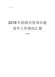 2018年招商引资项目建设年工作情况汇报湖北省2018年招商引资