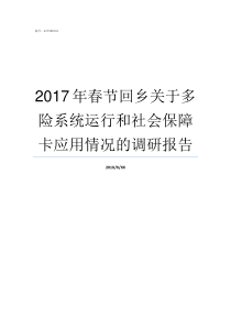 2017年春节回乡关于多险系统运行和社会保障卡应用情况的调研报告带病回乡2018优抚待遇