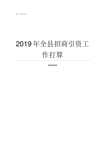 2019年全县招商引资工作打算2019年上半年招商引资局总结