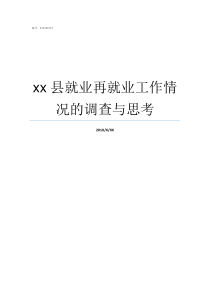 xx县就业再就业工作情况的调查与思考再就业