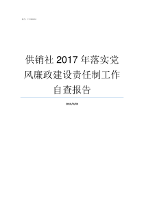 供销社2017年落实党风廉政建设责任制工作自查报告