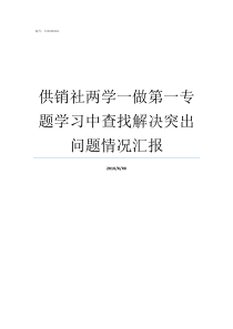 供销社两学一做第一专题学习中查找解决突出问题情况汇报两学一做