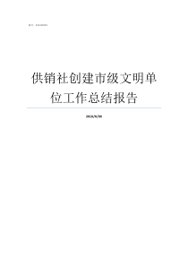 供销社创建市级文明单位工作总结报告