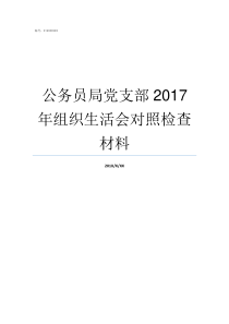 公务员局党支部2017年组织生活会对照检查材料