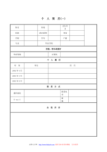 求职 个人简历模板 大全