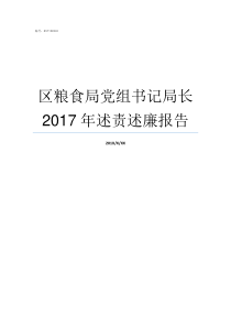 区粮食局党组书记局长2017年述责述廉报告