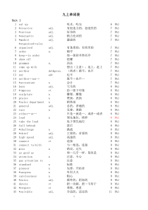 牛津英语九上单词表