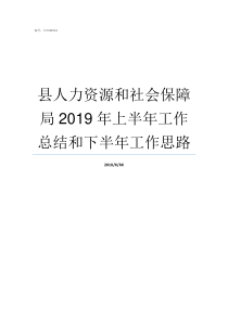 县人力资源和社会保障局2019年上半年工作总结和下半年工作思路县各大局实权排名