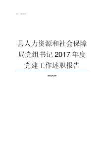 县人力资源和社会保障局党组书记2017年度党建工作述职报告