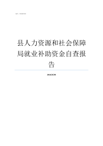 县人力资源和社会保障局就业补助资金自查报告县各大局实权排名