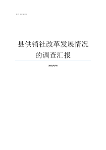 县供销社改革发展情况的调查汇报供销社改革县基一体化